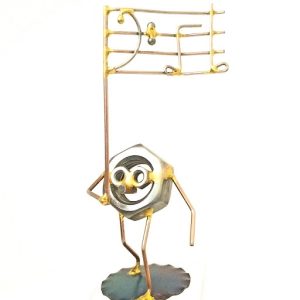 Music Nut Bass Clef Copper Figurine