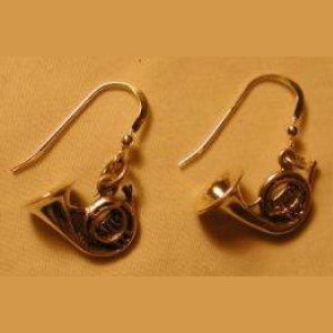 French Horn Earrings (Sterling)