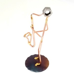 Standing Bass Clarinet Copper Figurine