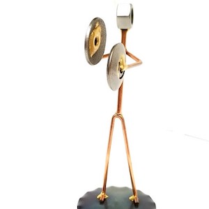 Standing Cymbals Copper Figurine
