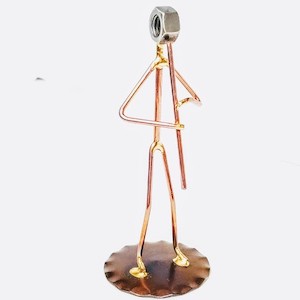 Standing Oboe Copper Figurine