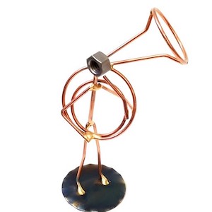 Standing Sousaphone/Tuba Copper Figurine