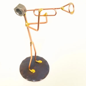 Standing Trumpet Copper Figurine
