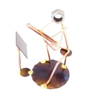 Bassoon With Music Stand Copper Figurine