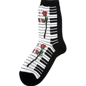 Piano Rose Black Socks