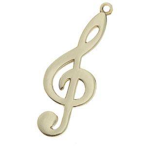 G Clef Brass Keychain