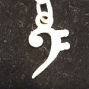 Sterling Silver Bass Clef Necklace