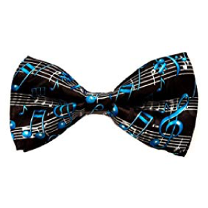 Blue Music Notes Bow Tie
