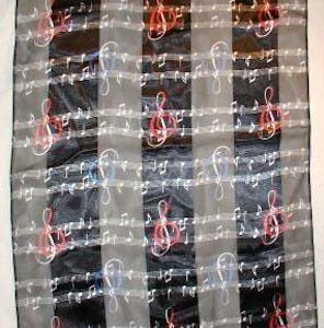 Black And Red Clefs Scarf
