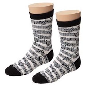 Black And White Heal Toe Staves Socks