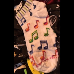 White With Multicolor Notes Socks