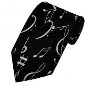 Black Tie White Music Symbols Tie