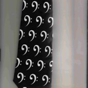 Clef Notes All Over Black Tie