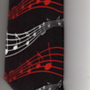 Red And White Sheet Music Tie