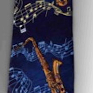 Sax with Blue Notes Tie