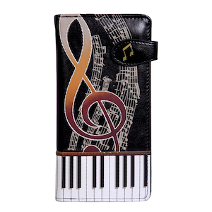 Artistic Piano Keyboard Large Zipper Wallet