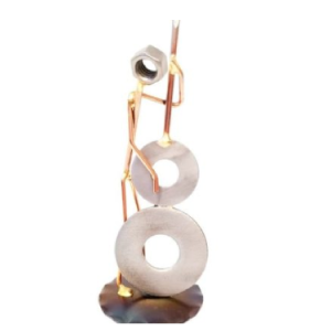 Cello Player Copper Figurine