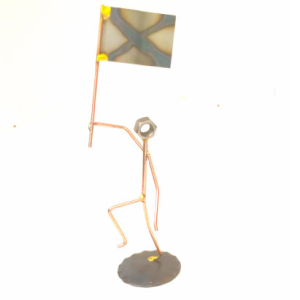 Color Guard Flag Bearer Copper Figurine