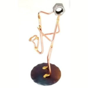 Standing Clarinet Bass Copper Figurine
