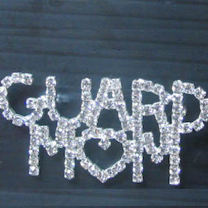Guard Mom Rhinestone Brooches
