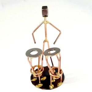 Congo Drum Copper Figurine